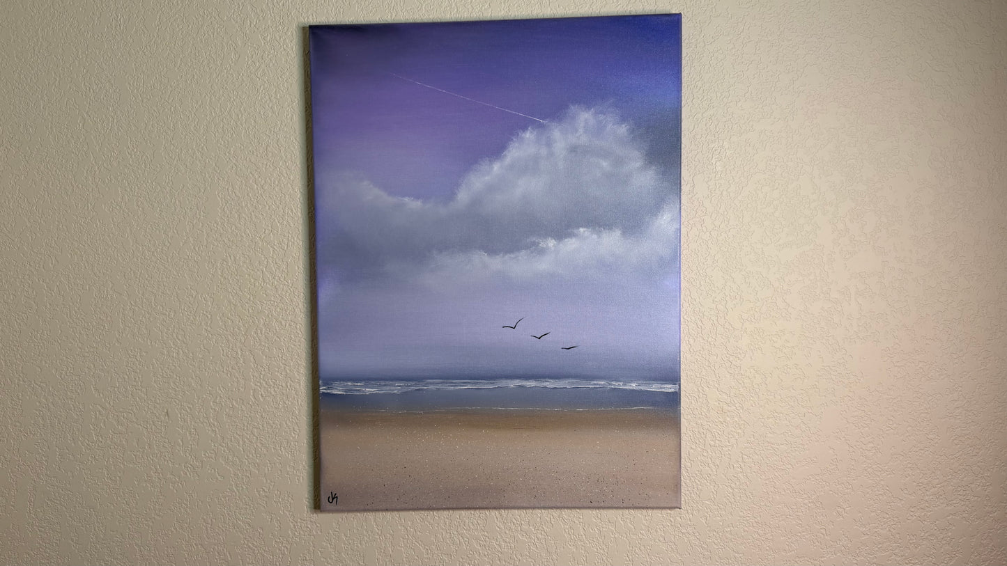 Painting #2508 - 18x24" Canvas - Pacific Northwest Seascape painted 7-9-26