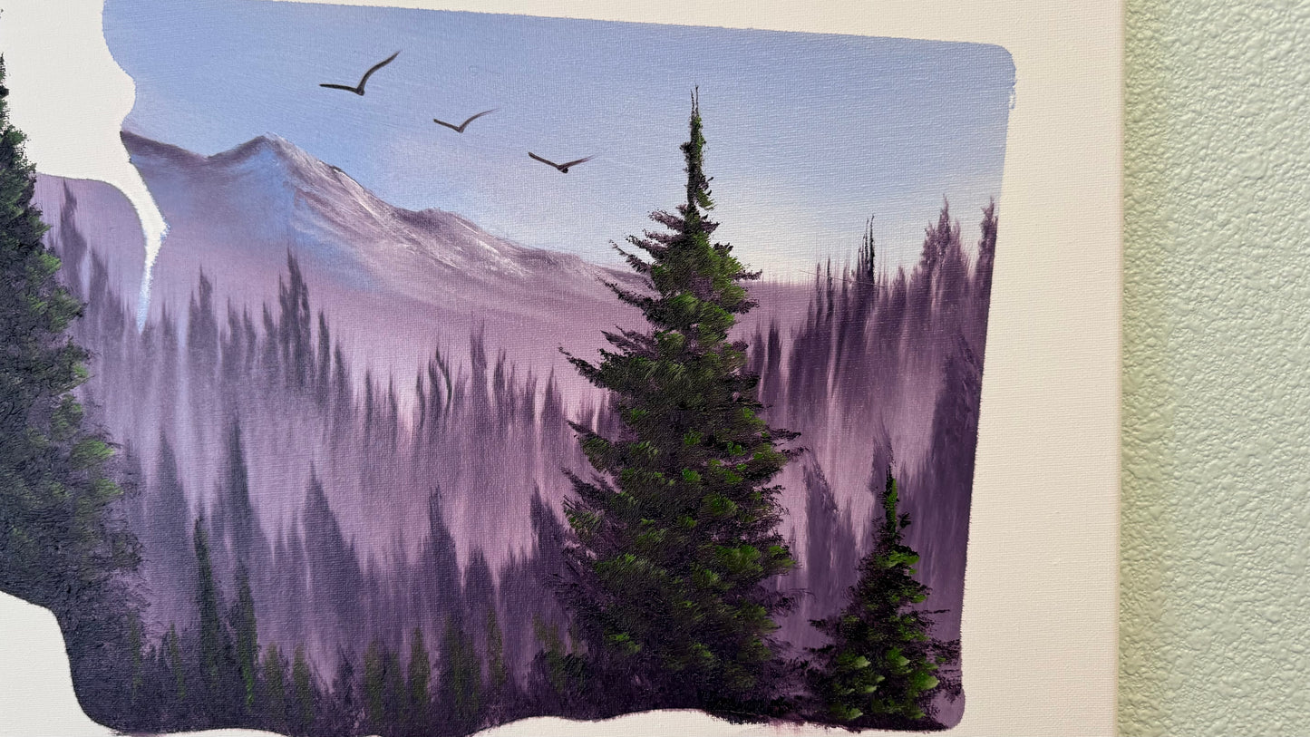 Painting #2110 - 16x20" Canvas - Washington Forest painted 10-19-25