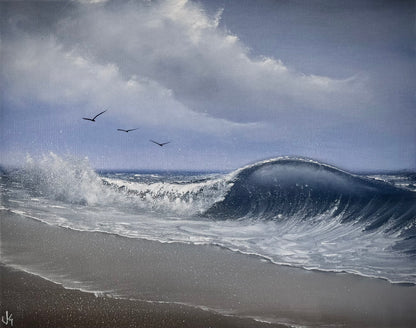 Painting #2468 - 16x20" Canvas - Crashing Wave Seascape painted 5-30-26