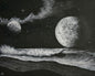 Painting #2248 - 16x20" Canvas - Black and White Galactic Seascape painted 1-20-26