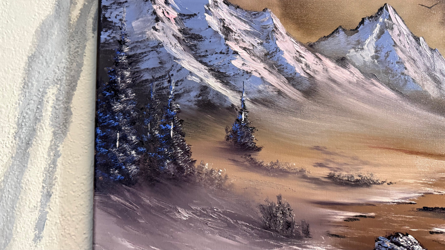 Painting #2259 - 16x20" Canvas - Mountain Landscape painted 1-28-26