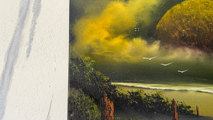 Painting #2487 - 18x24" Canvas - Galactic Seascape painted 6-14-26