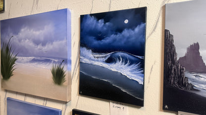 Painting #2408 - 16x20" Canvas - Crashing Wave Seascape painted 4-24-26