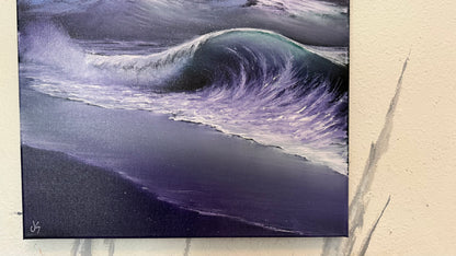 Painting #2403 - 16x20" Canvas - Aurora Mountain Seascape painted 4-21-26
