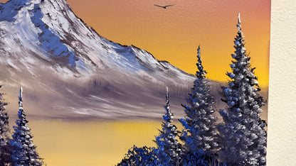 Painting #2146 - 20x24" Canvas - Sunset Mountain Landscape painted 11-14-25