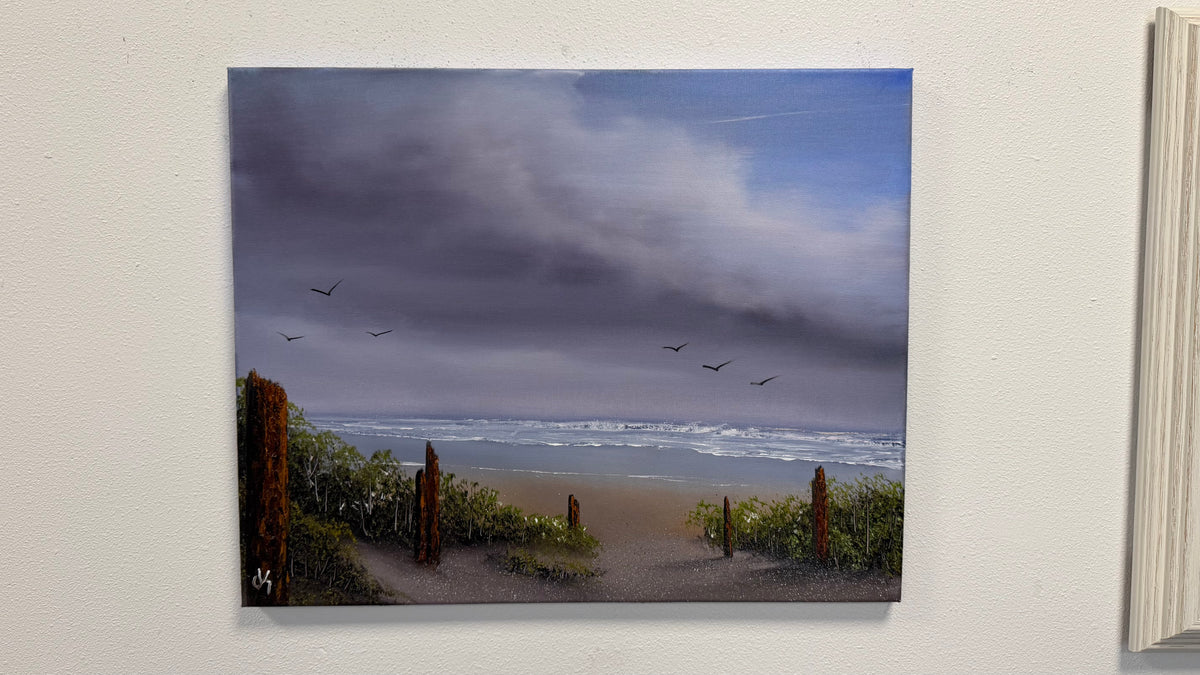 Painting #2615 - 16x20" Canvas - East Coast Seascape painted 9-24-26