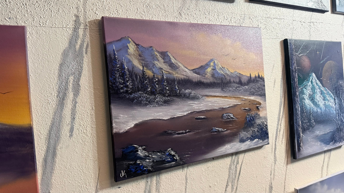 Painting #2261 - 18x24" Canvas - Hidden Mountain Creek Landscape painted 1-29-26