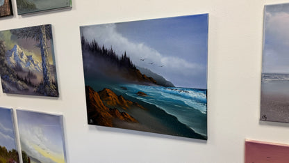 Painting #2568 - 20x24" Canvas - Oregon Coast Seascape painted 8-27-26