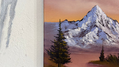 Painting #2388 - 16x20" Canvas - Sunset Mountain Landscape painted 4-14-26