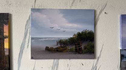 Painting #2466 - 16x20" Canvas - East Coast Boat Seascape painted 5-29-26