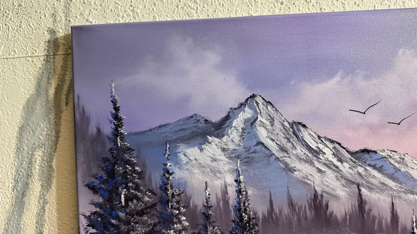 Painting #2255 - 18x24" Canvas - Winter Landscape painted 1-24-26