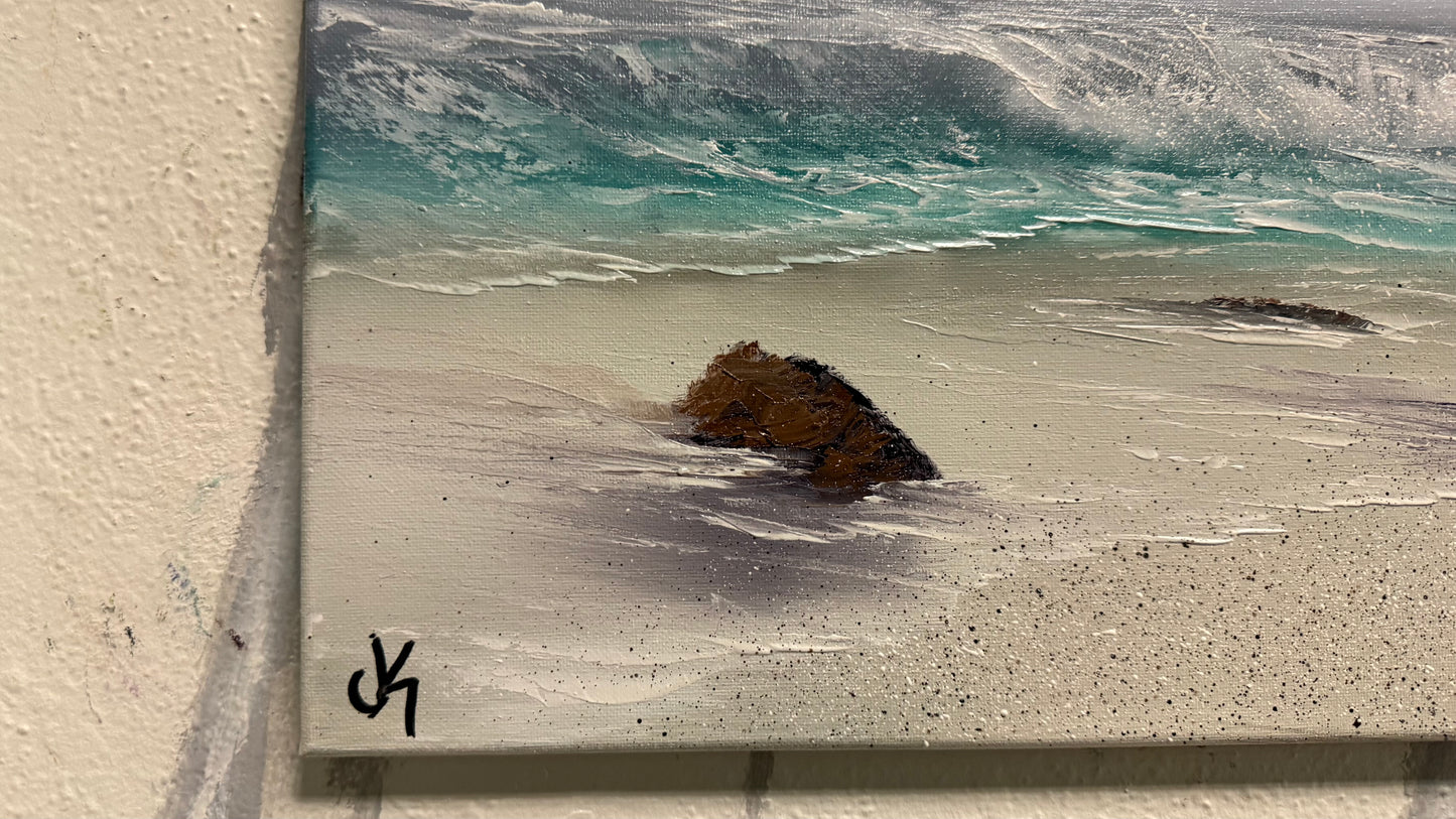 Painting #2064 - 16x20" Canvas - Tropical Seascape painted 9-19-25