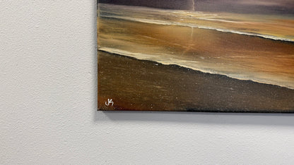 Painting #2590 - 16x20" Canvas - Lightning Thunderstorm Seascape painted 9-9-26