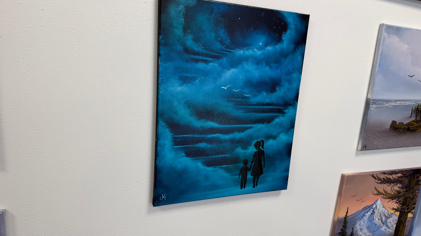 Painting #2560 - 16x20" Canvas - Stairway to Heaven painted 8-22-26