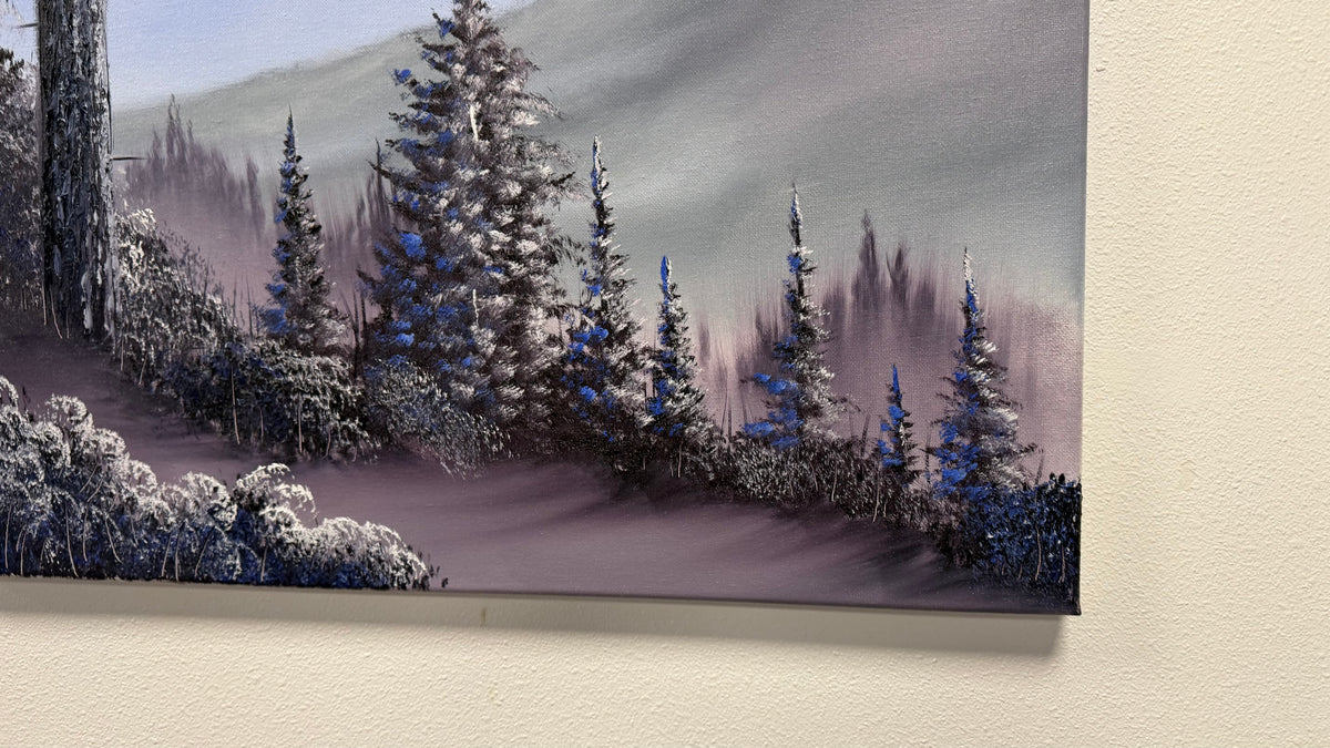 Painting #2586 - 18x24" Canvas - Mountaintop Forest Landscape painted 9-6-26