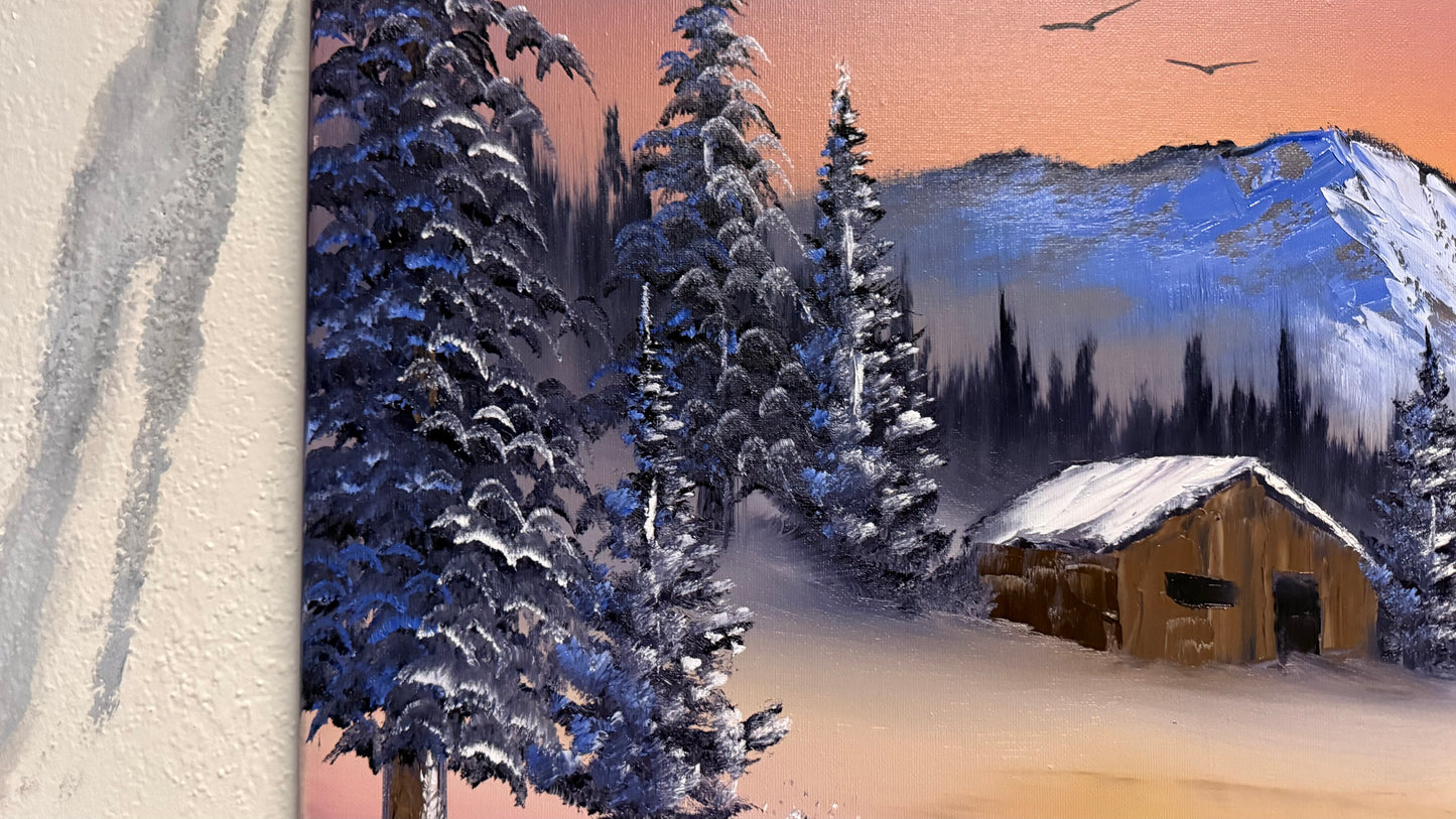 Painting #2134 - 18x24" Canvas - Mountain Landscape painted 11-6-25