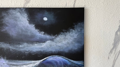 Painting #2371 - 16x20" Canvas - Acrylic Seascape painted 4-4-26