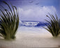 Painting #2156 - 16x20" Canvas - Cattails Seascape painted 11-21-25