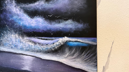 Painting #2324 - 16x20" Canvas - Acrylic Seascape painted 3-8-26