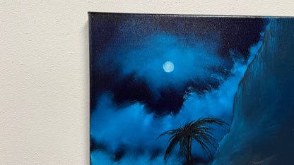 Painting #2566 - 18x24" Canvas - Tropical Seascape painted 8-24-26