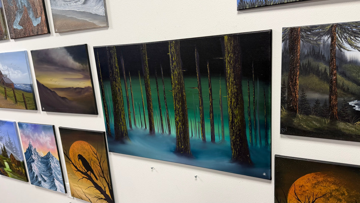Painting #2649 - 24x36" Canvas - Forest Landscape painted 10-15-26