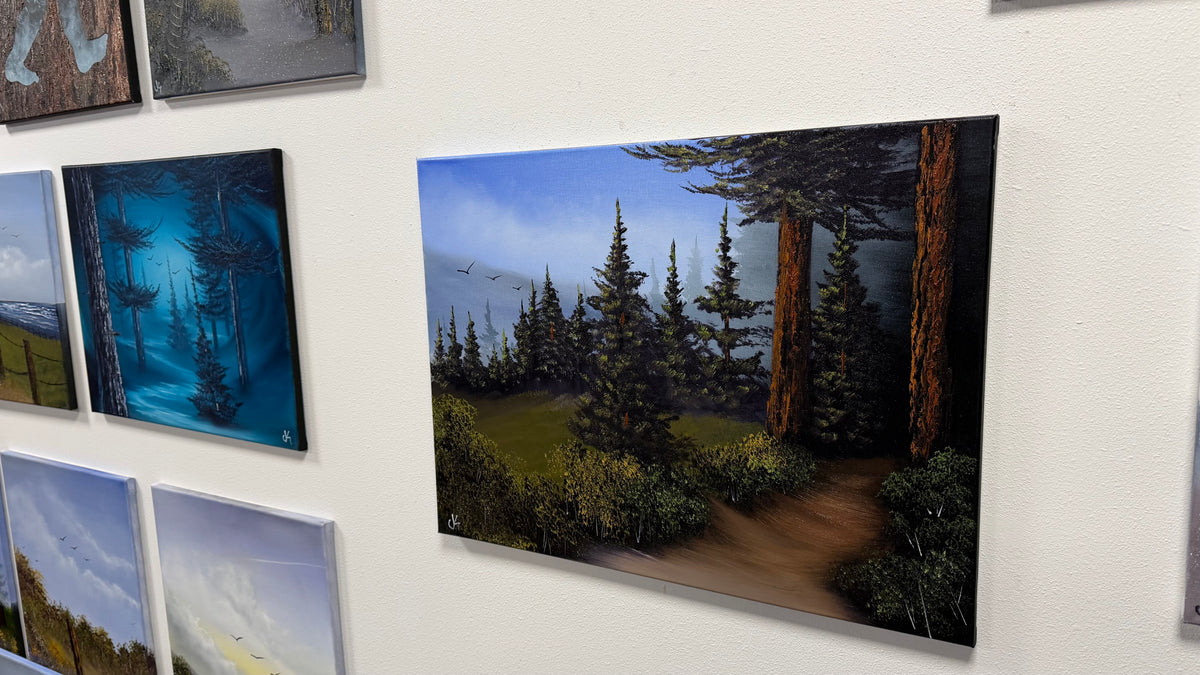 Painting #2580 - 18x24" Canvas - Mt Rainier Forest Landscape painted 9-4-26