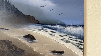 Painting #2133 - 18x24" Canvas - Oregon Seascape painted 11-3-25