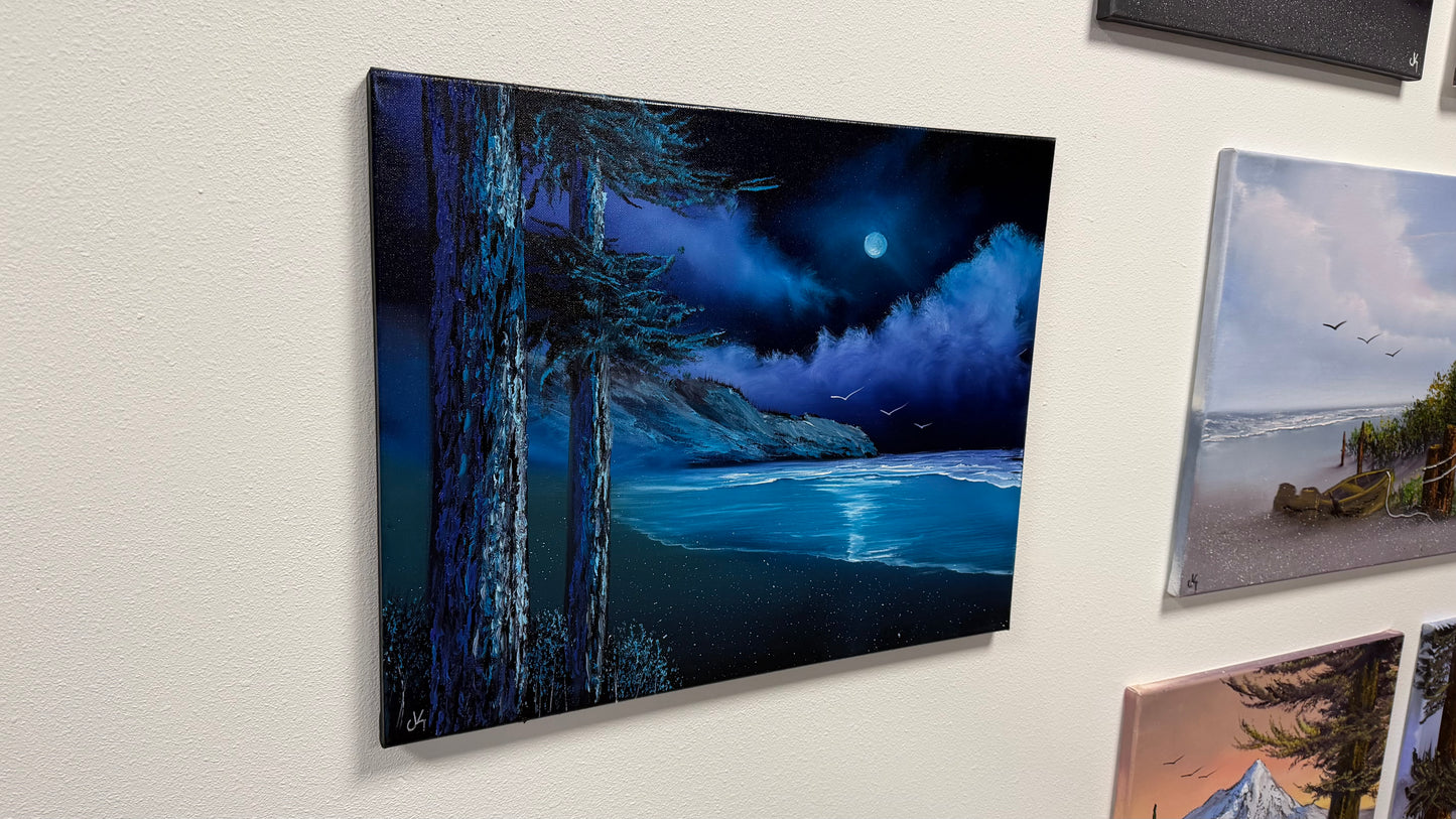 Painting #2524 - 16x20" Canvas - Coastal Seascape painted 7-23-26