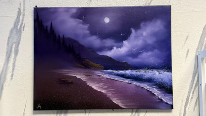 Painting #2113 - 18x24" Canvas - Seascape Painting painted 10-23-25