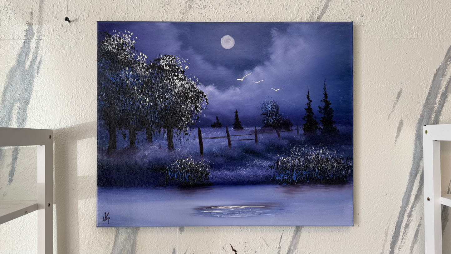 Painting #2112 - 16x20" Canvas - Farm Painting painted 10-23-25