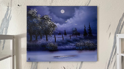 Painting #2112 - 16x20" Canvas - Farm Painting painted 10-23-25