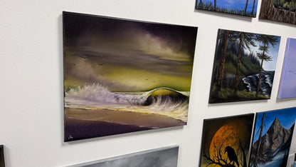 Painting #2655 - 20x24" Canvas - Crashing Wave Seascape painted 10-18-26