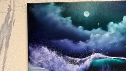 Painting #2144 - 20x24" Canvas - Crashing Wave Seascape painted 11-13-25