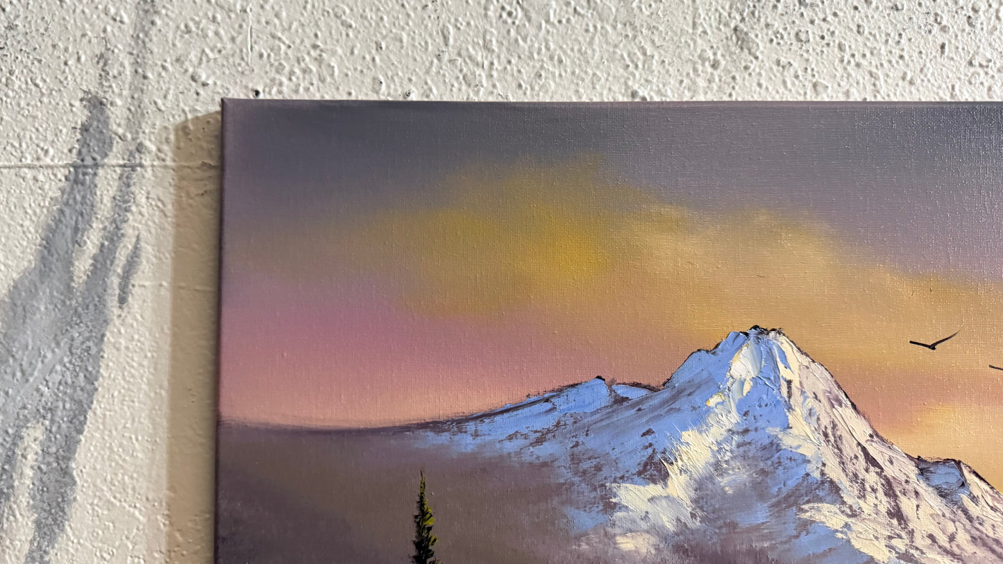 Painting #2359 - 16x20" Canvas - Sunset Landscape painted 3-27-26