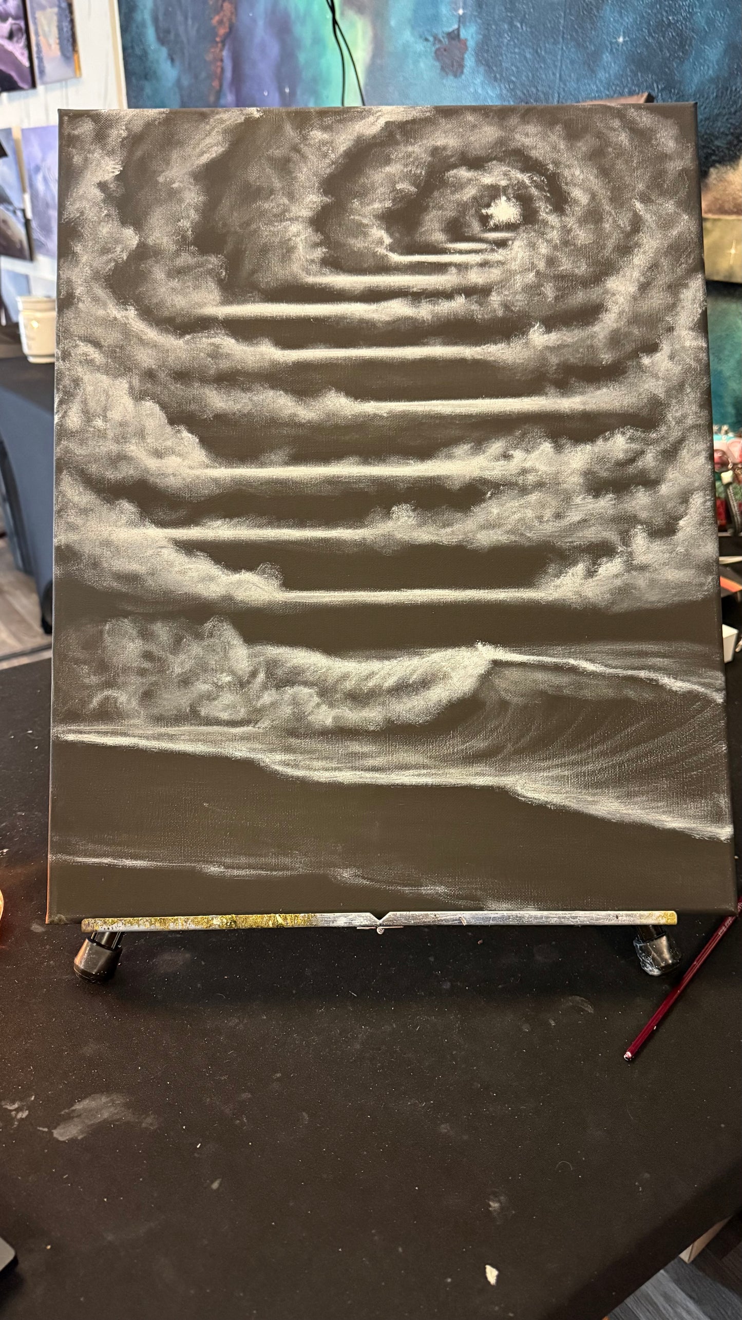 Painting #2296 - 16x20" Canvas - Stairway to Heaven Seascape painted 2-20-26