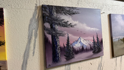 Painting #2453 - 16x20" Canvas - Sunrise Winter Landscape painted 5-22-26