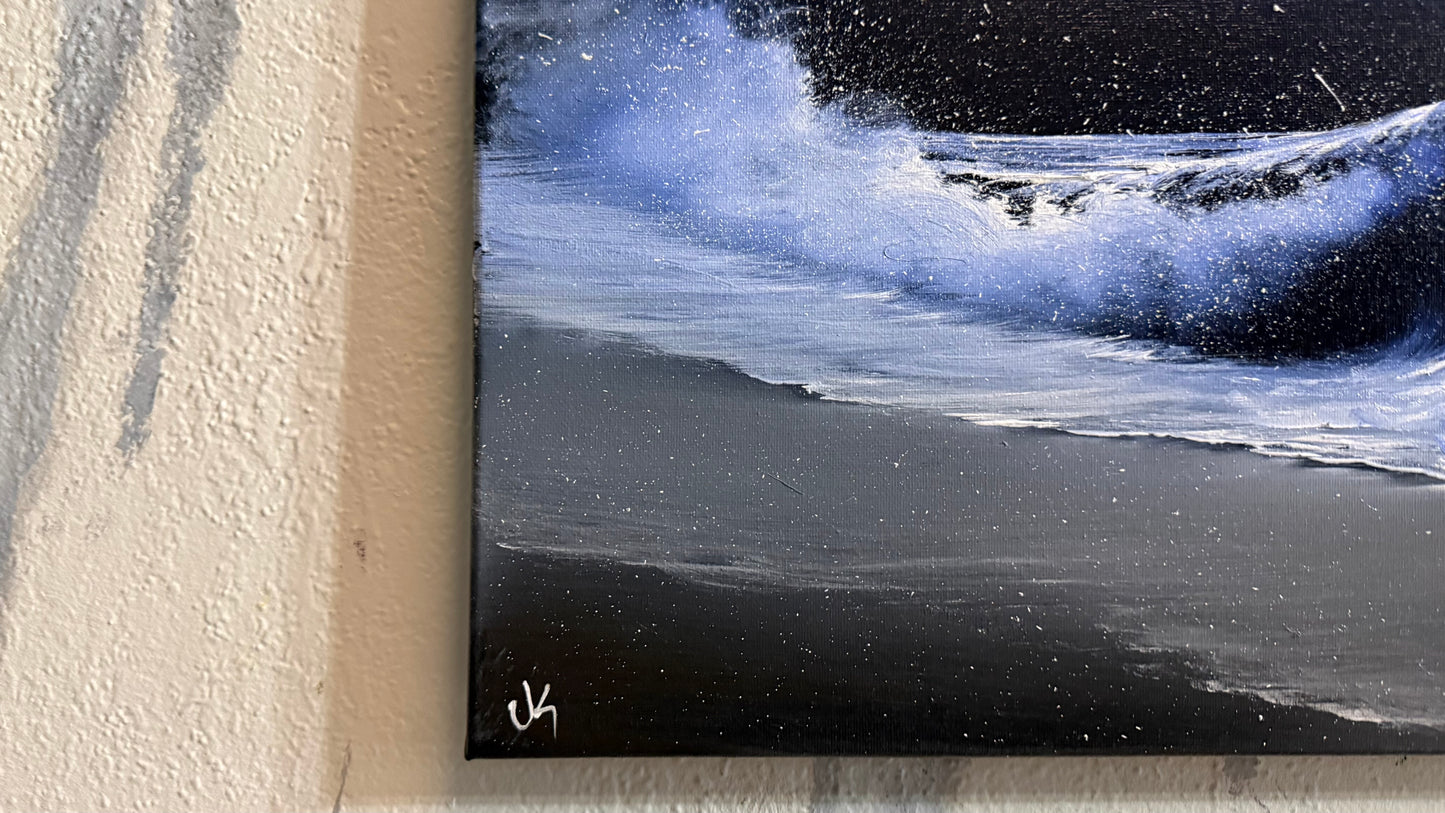 Painting #2398 - 16x20" Canvas - Crashing Wave Seascape painted 4-18-26