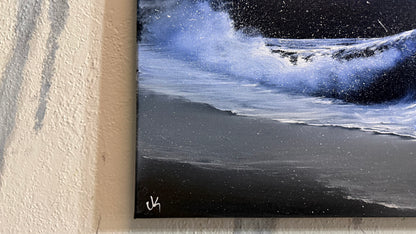 Painting #2398 - 16x20" Canvas - Crashing Wave Seascape painted 4-18-26