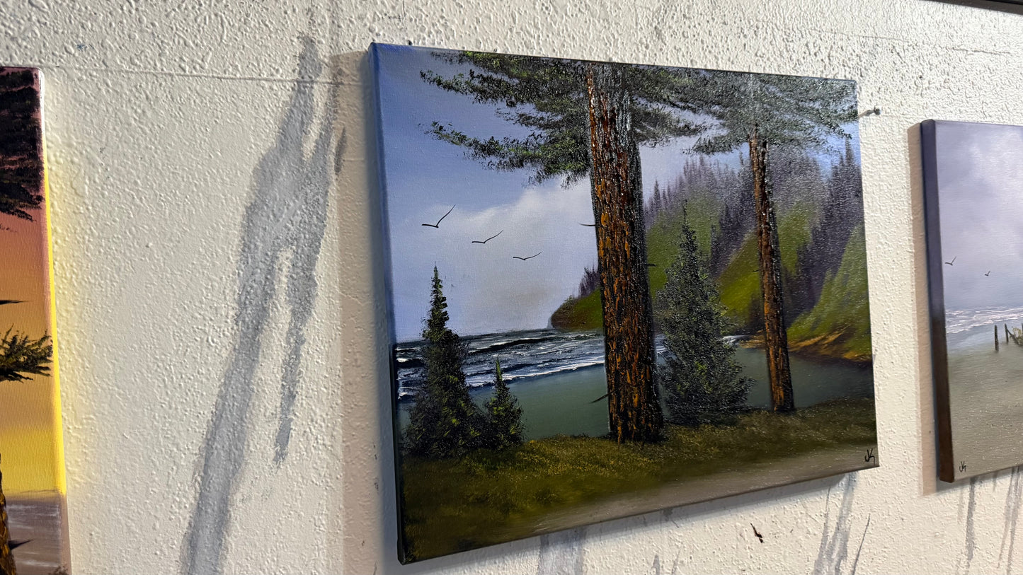 Painting #2454 - 16x20" Canvas - Oregon Coast Seascape painted 5-23-26