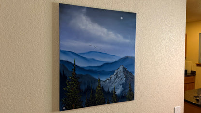 Painting #2514 - 20x24" Canvas - Rolling Hills Mountain Landscape painted 7-13-26