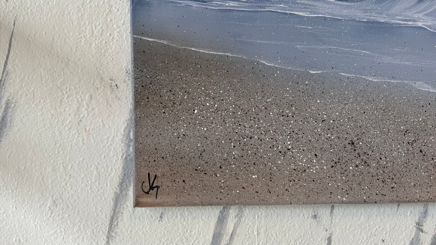 Painting #2117 - 18x24" Canvas - Palm Tree Seascape painted 10-25-25