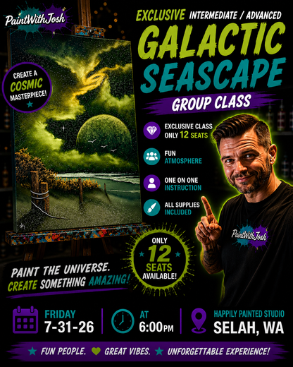 GROUP Painting Class - 6pm - Galactic Seascape with PaintWithJosh Friday 7-31-26