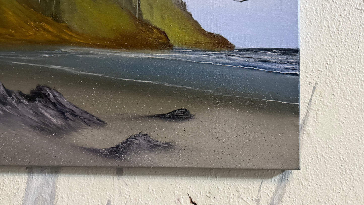 Painting #2441 - 16x20" Canvas - Oregon Coast Seascape painted 5-16-26
