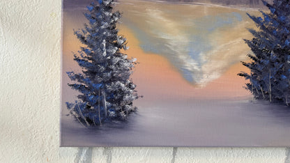 Painting #2171 - 16x20" Canvas - Trillium Lake Mt Hood painted 12-5-25