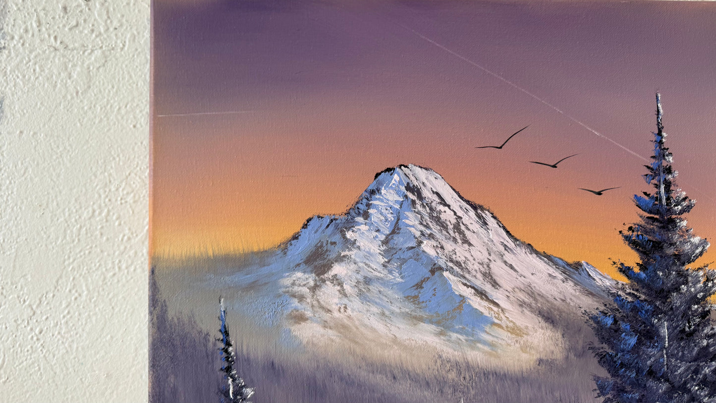 Painting #2171 - 16x20" Canvas - Trillium Lake Mt Hood painted 12-5-25