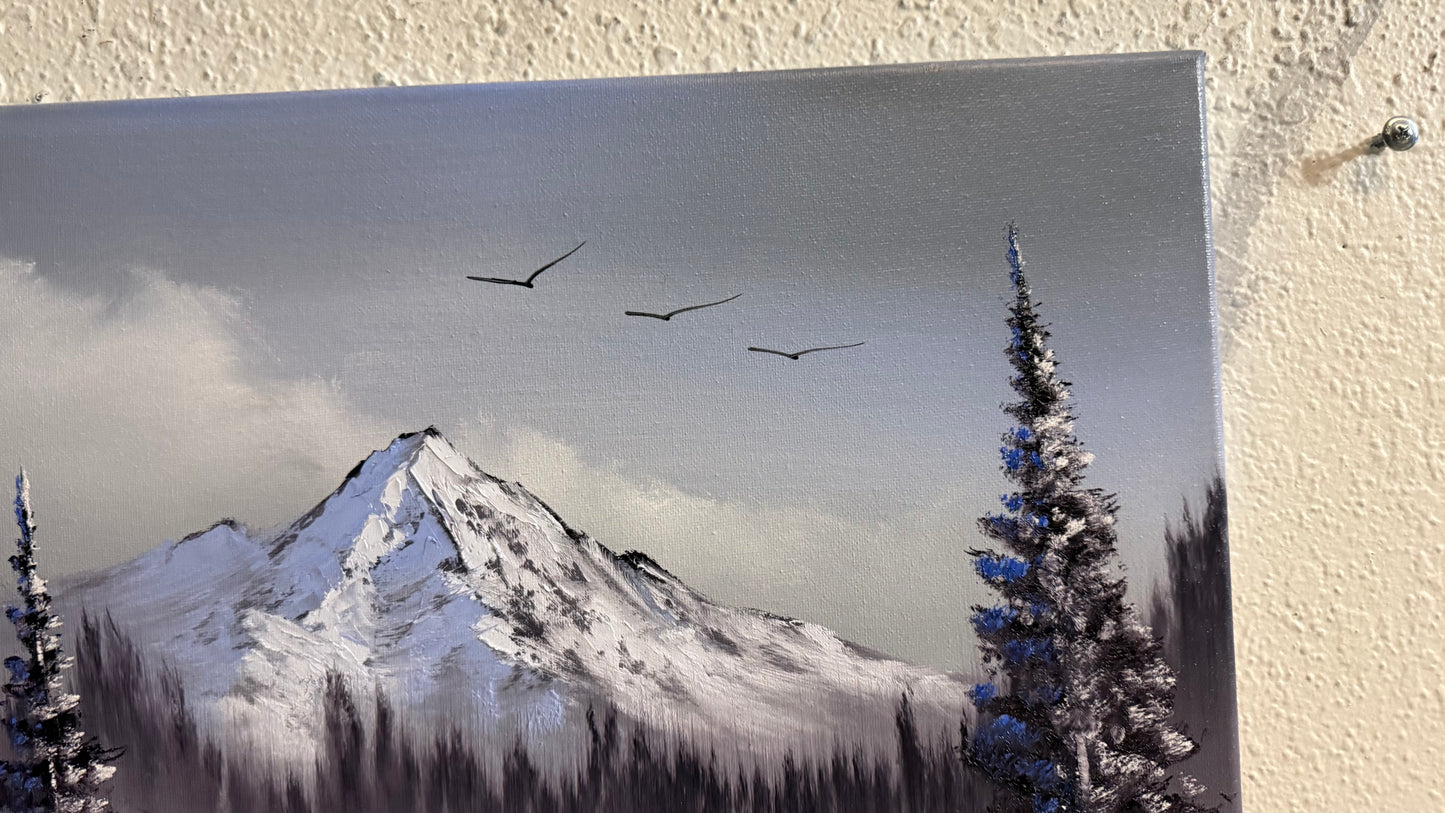 Painting #2272 - 16x20" Canvas - Winter Landscape painted 2-5-26