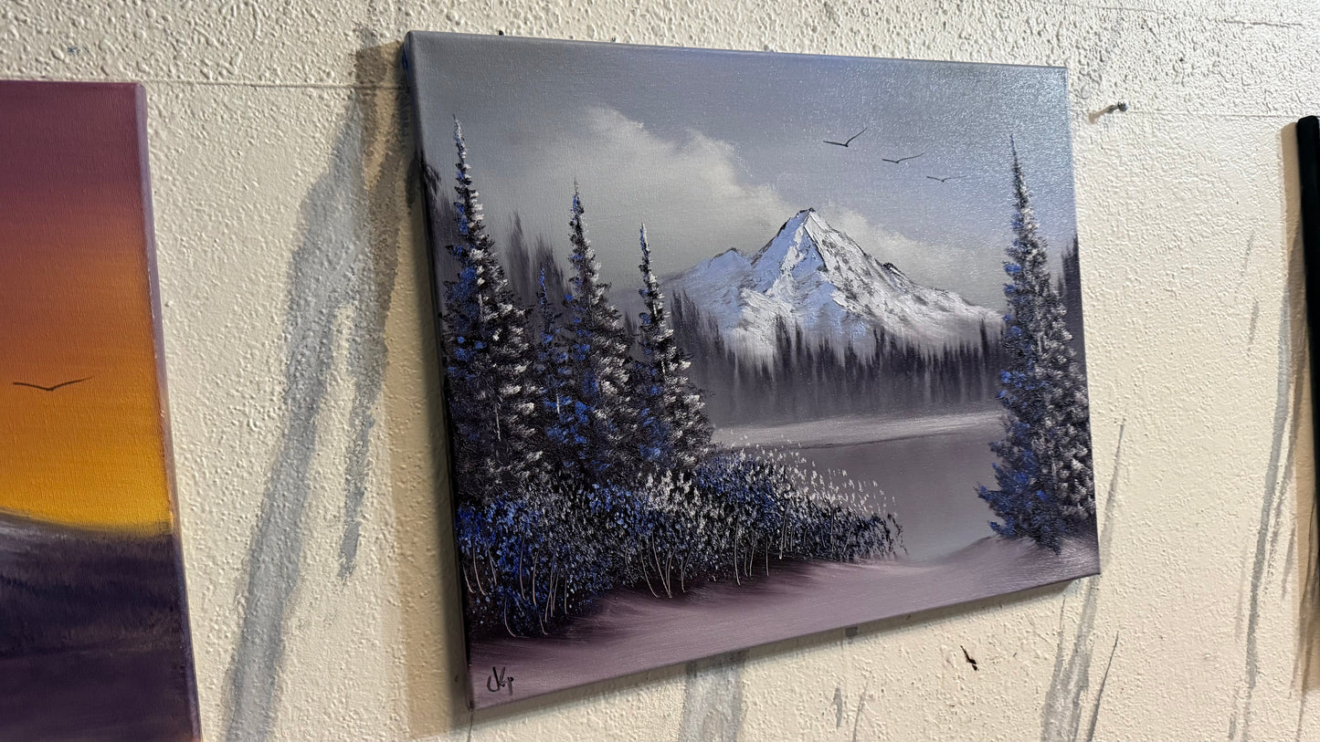 Painting #2272 - 16x20" Canvas - Winter Landscape painted 2-5-26