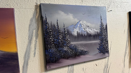 Painting #2272 - 16x20" Canvas - Winter Landscape painted 2-5-26
