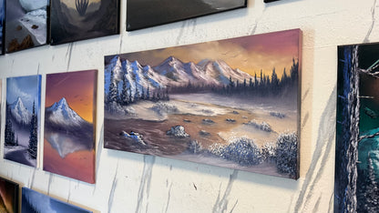 Painting #2260 - 15x30" Pro Series Canvas - Mountain River Landscape painted 1-29-26