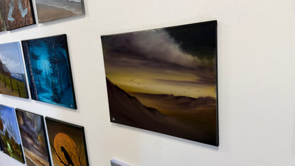 Painting #2635 - 16x20" Canvas - Sunset Desert Landscape painted 10-3-26